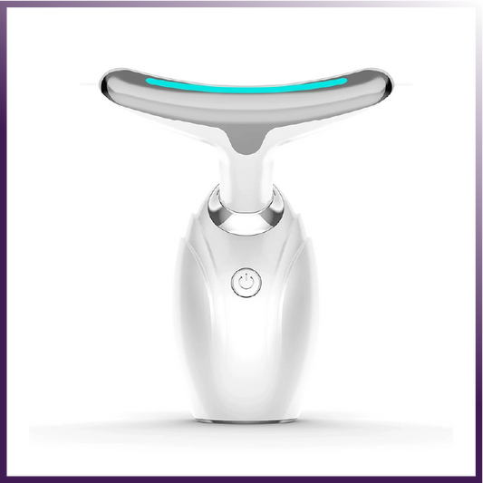 Neck & Face Lifting LED Therapy Device white background – curved LED head and ergonomic handle